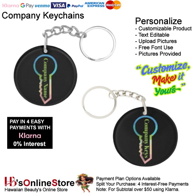 Schlüsselanhänger-Tastenkombinationen für benutzer Schlüsselanhänger (Company or Household Circle Double Sided key Keychain.)