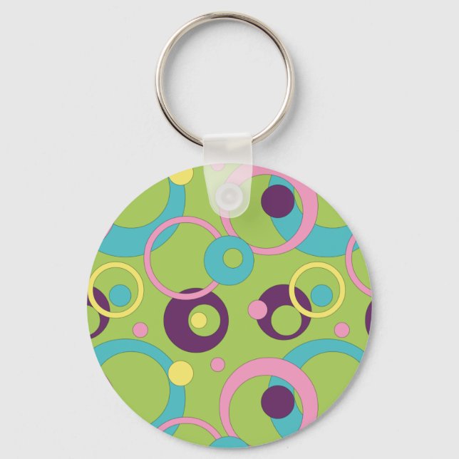 Schlüsselanhänger von Funky Green Circles (Vorderseite)