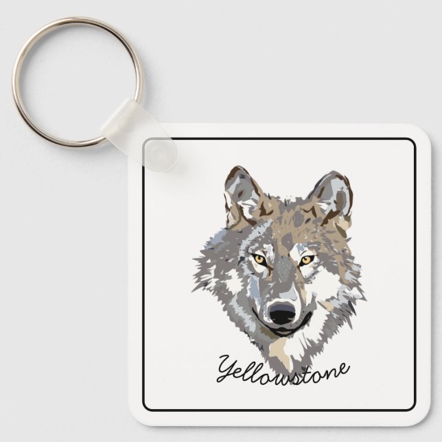Schlüsselanhänger-Yellowstone-Wolf Schlüsselanhänger (Vorderseite)