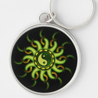 Schlüsselanhänger, Yin Yang Sun, Goldgrün Schlüsselanhänger