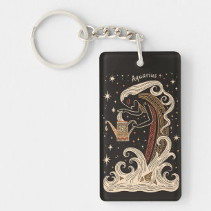 Schlüsselkette Aquarius Celestial Zodiac Art Schlüsselanhänger