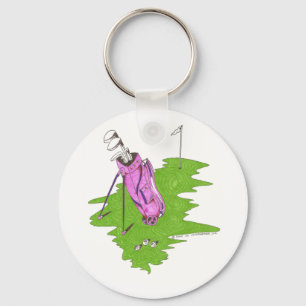 Schlüsselkette - Damen-rosa Golftasche Schlüsselanhänger