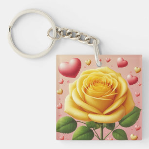 Schlüsselkette der Gelben Rose Schlüsselanhänger