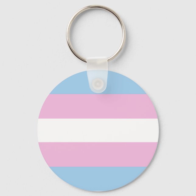 Schlüsselkette für das transexexuelle Flag Schlüsselanhänger (Vorderseite)