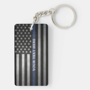 Schlüsselkette für die Thin Blue Line Personalisie Schlüsselanhänger
