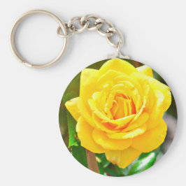 Schlüsselkette für Gelbe Rose Schlüsselanhänger