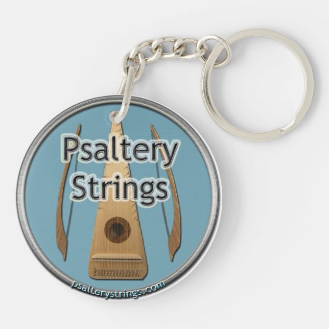 Schlüsselkette für Psaltery Strings Netzwerk-Logos Schlüsselanhänger (Rückseite)