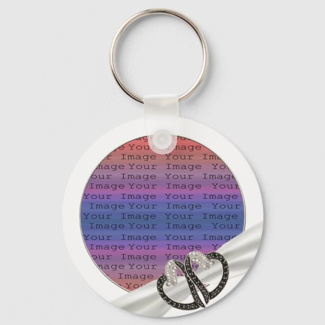 Schlüsselkette für schwarze und weiße Diamanten Schlüsselanhänger (Vorderseite)