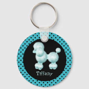 Schlüsselkette für Türkis und Schwarzes Poodle Schlüsselanhänger