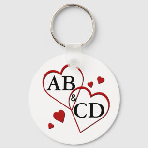 Schlüsselkette für zwei Herz-Vorlagen Schlüsselanhänger