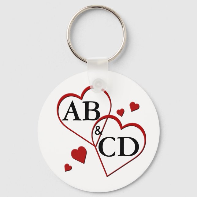 Schlüsselkette für zwei Herz-Vorlagen Schlüsselanhänger (Vorderseite)