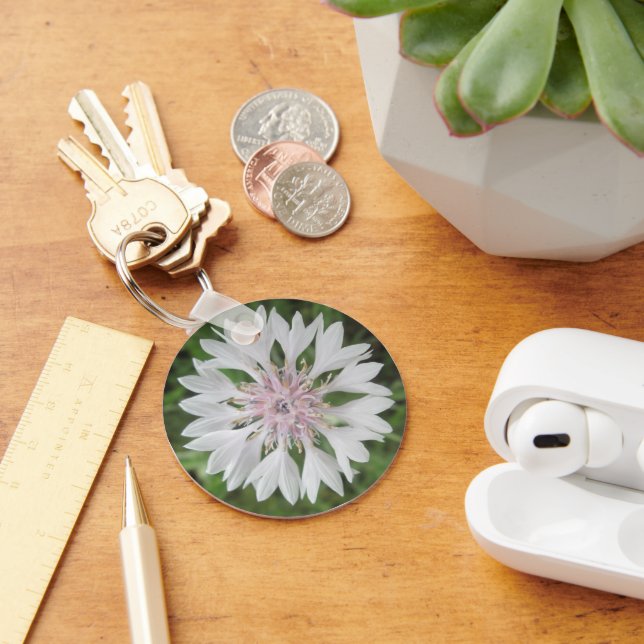 Schlüsselkette - Grundlegend - Knopf für weißes/ro Schlüsselanhänger (Schreibtisch)