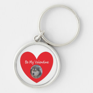 Schlüsselkette Husky rotes Herz ist mein Valentine Schlüsselanhänger