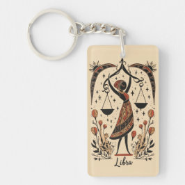 Schlüsselkette Libra Celestial Zodiac Art Schlüsselanhänger