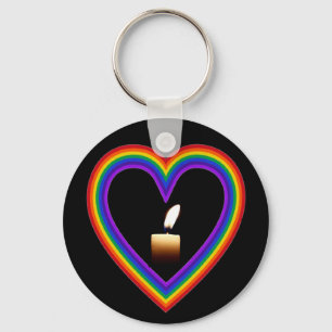 Schlüsselkettkerze in einem Regenbogen Schlüsselanhänger