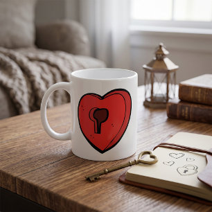 Schlüsselloch-Herz Kaffeetasse