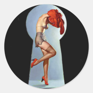Schlüsselloch Pin Up Runder Aufkleber