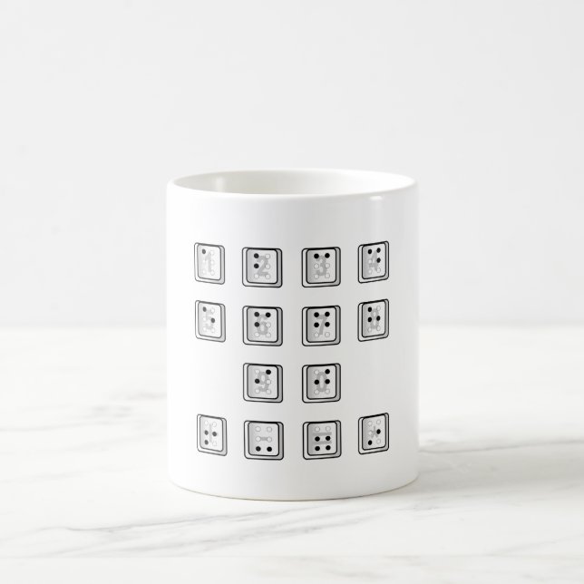 Schlüsselnummern für Braille-Computer Kaffeetasse (Mittel)