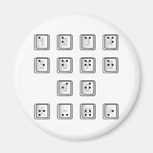 Schlüsselnummern für Braille-Computer Magnet