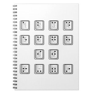 Schlüsselnummern für Braille-Computer Notizblock