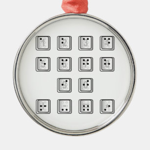 Schlüsselnummern für Braille-Computer Ornament Aus Metall