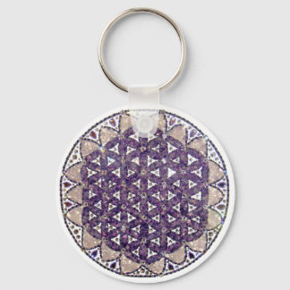 Schlüsselring Mandala Blume des Lebens Amethyst Schlüsselanhänger