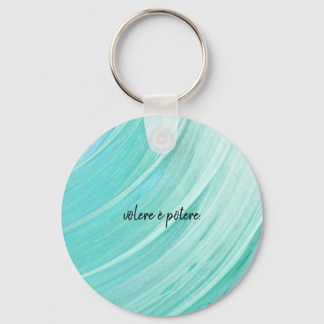 Schlüsselring mit italienischem Sprichwort Schlüsselanhänger (Vorderseite)