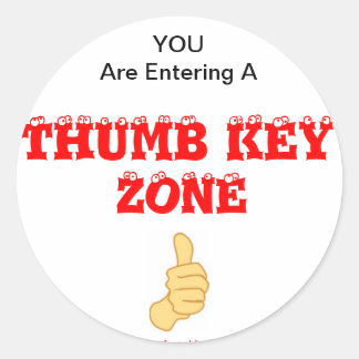 Schlüsselwarnung für das französische Horn-Thumb Runder Aufkleber