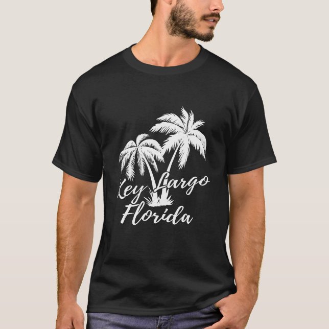 Schlüsselwoche Largo Florida Beach Palmen Urlaub T-Shirt (Vorderseite)