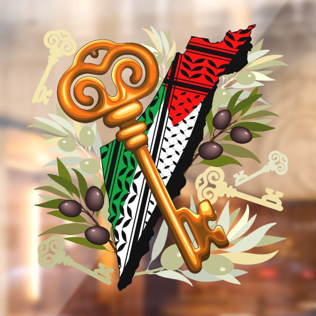 Schlüsselzeichen des Rückkehrrechts Palästinas Fensteraufkleber (Blatt 2)