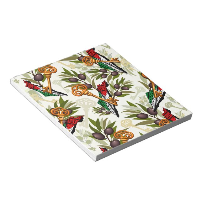 Schlüsselzeichen des Rückkehrrechts Palästinas Notizblock (angewinkelt)