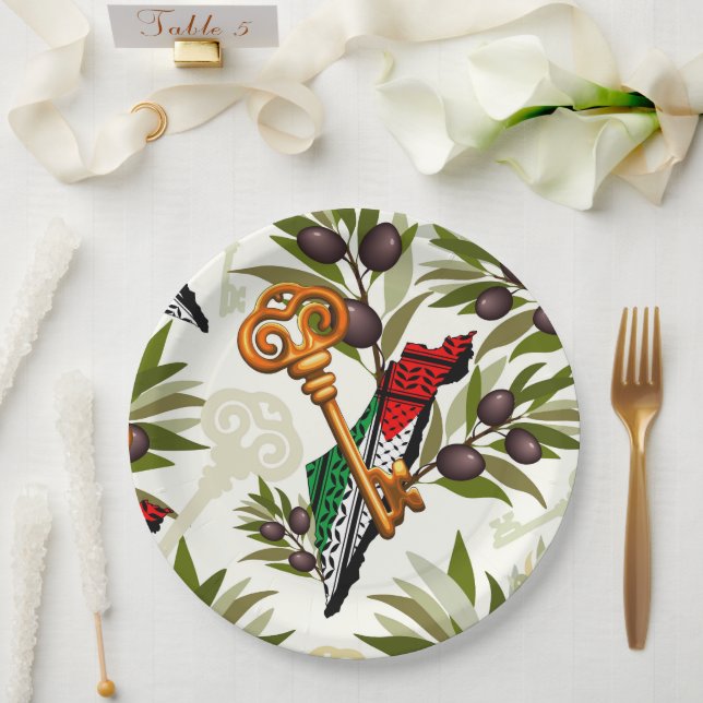 Schlüsselzeichen des Rückkehrrechts Palästinas Pappteller (Hochzeit)