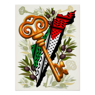 Schlüsselzeichen des Rückkehrrechts Palästinas Poster