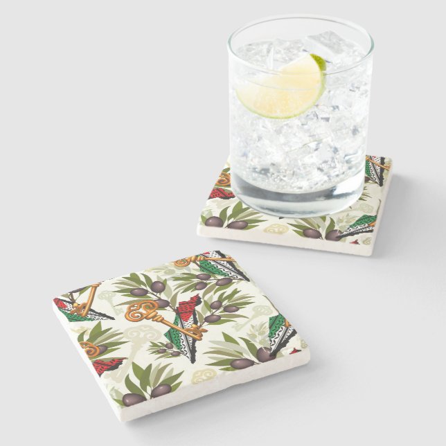 Schlüsselzeichen des Rückkehrrechts Palästinas Steinuntersetzer (Seitenansicht)