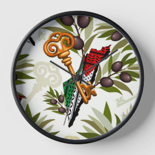 Schlüsselzeichen des Rückkehrrechts Palästinas Uhr