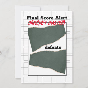 Schlussscore-Warnung für Bracket Tourenfeld Einladung