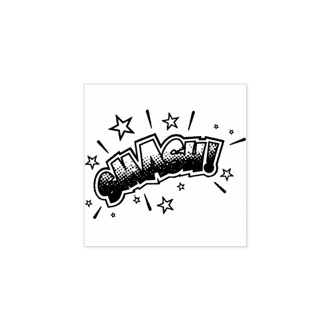 SCHMACH! Vintages Comic Buch Steampunk Pop Kunst Gummistempel (Prägung)
