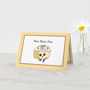 Schmachtendes Zimtschnecken-Essen-Wortspiel Romant Karte