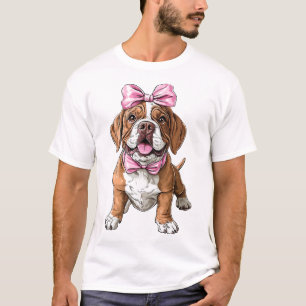 Schmachtlappen-Bow-Mastiff-Hund-Mama-Mädchen-Rosa T-Shirt