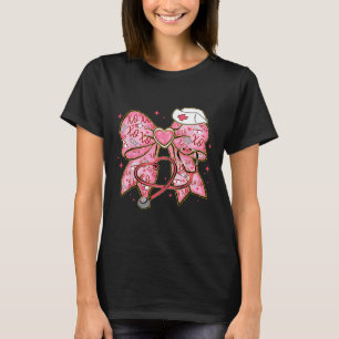 Schmachtlocke-Bogen Xoxo Krankenschwester Valentin T-Shirt