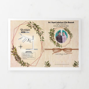 Schmal-Dan-Keren Dreifach Gefaltete Einladung