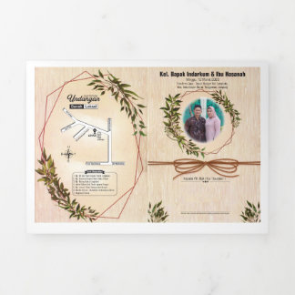 Schmal-Dan-Keren Dreifach Gefaltete Einladung