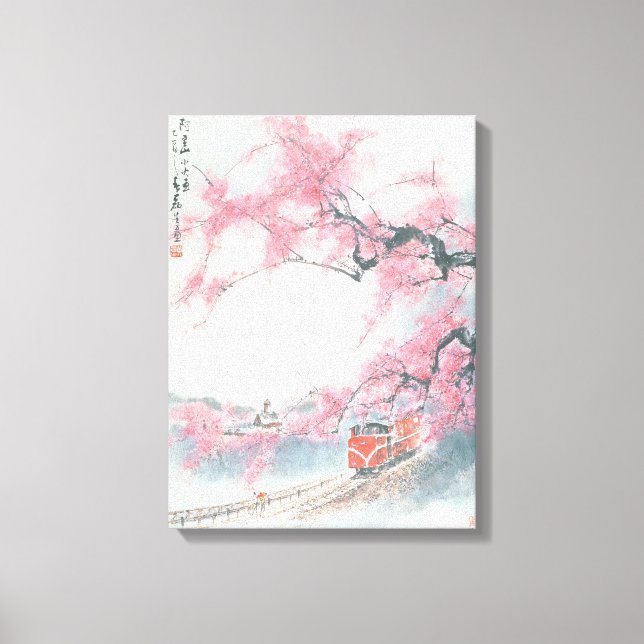 Schmalbahnzug am Berg Ali Leinwanddruck (Vorderseite)