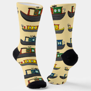 Schmalboot-Besitzer mit gemustertem Kanalboot Socken