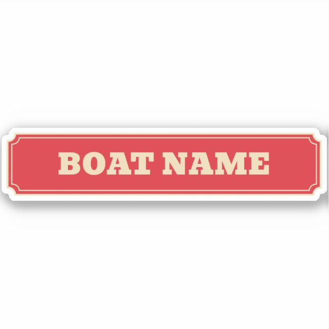 Schmalboot-Kanalboot-Frachter-Name Rot Personalisi Aufkleber (Vorderseite)