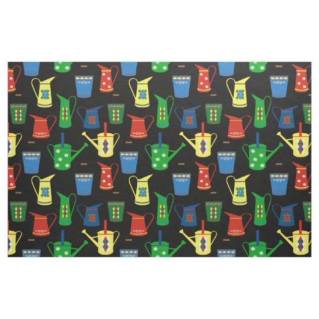 Schmalboot-Kanalboot-Muster Schwarz Stoff (Yard (91,4 cm))