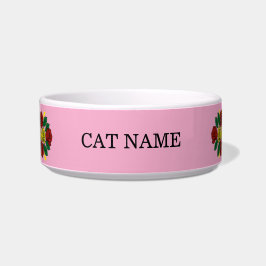 Schmalboot Kanalboot Rosen Katze Napf