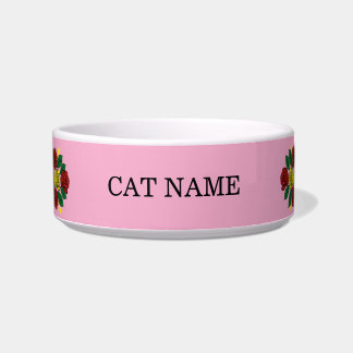 Schmalboot Kanalboot Rosen Katze Napf