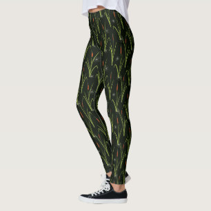 Schmalbootbesitzer Lastkahn Kanal Schilf Muster Leggings