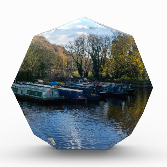 Schmalboote, festgemacht am Salterhebble Basin Fotoblock (Vorderseite)